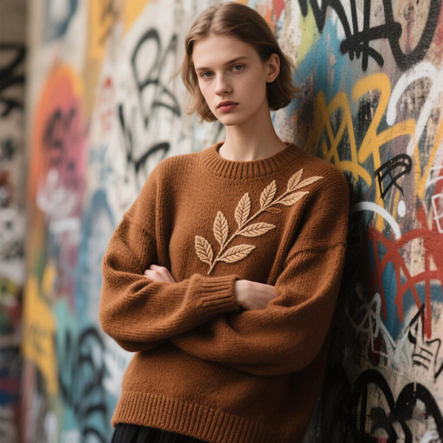 Fashion Sweater For Whole Garment Flat Knitting Machine