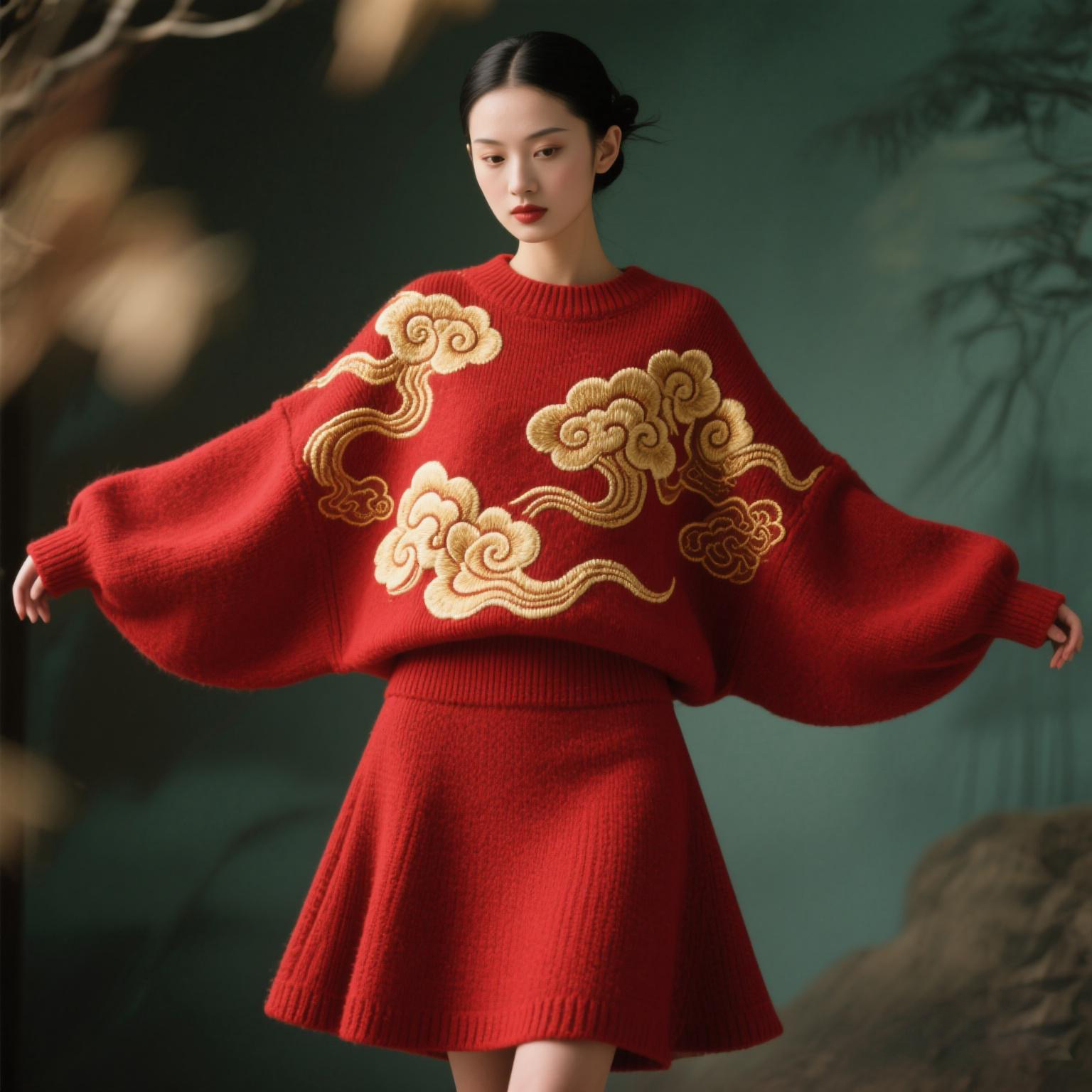 Chinese Style Sweater Made by Changhua Sweater Knitting Machine